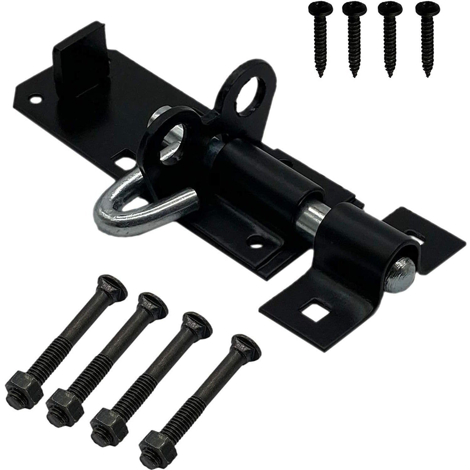 Lockable Sliding Bolt | Brenton Pad Bolt | 100mm / 4 Inch | Black Powder Coating | Pack of 1