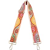 MIRIFRIGE Crochet Flower Purse Strap,Knit Wide Replacement Crossbody for Shoulder Strap Bag Adjustable 2inch Guitar Strap