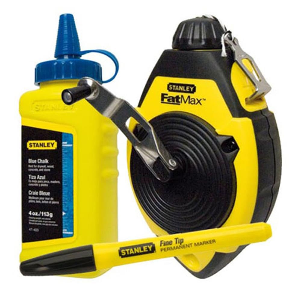 Schlagschnur-Set Schnur-L.30mmit blauer Kreide Permanent Marker Stanley