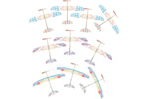 UPKOCH 10Pcs Rubber Band Powered Aircrafts Airplane Models Throwing Glider Airplane Helicopter for Outdoor Sports Prize Reward Random Style
