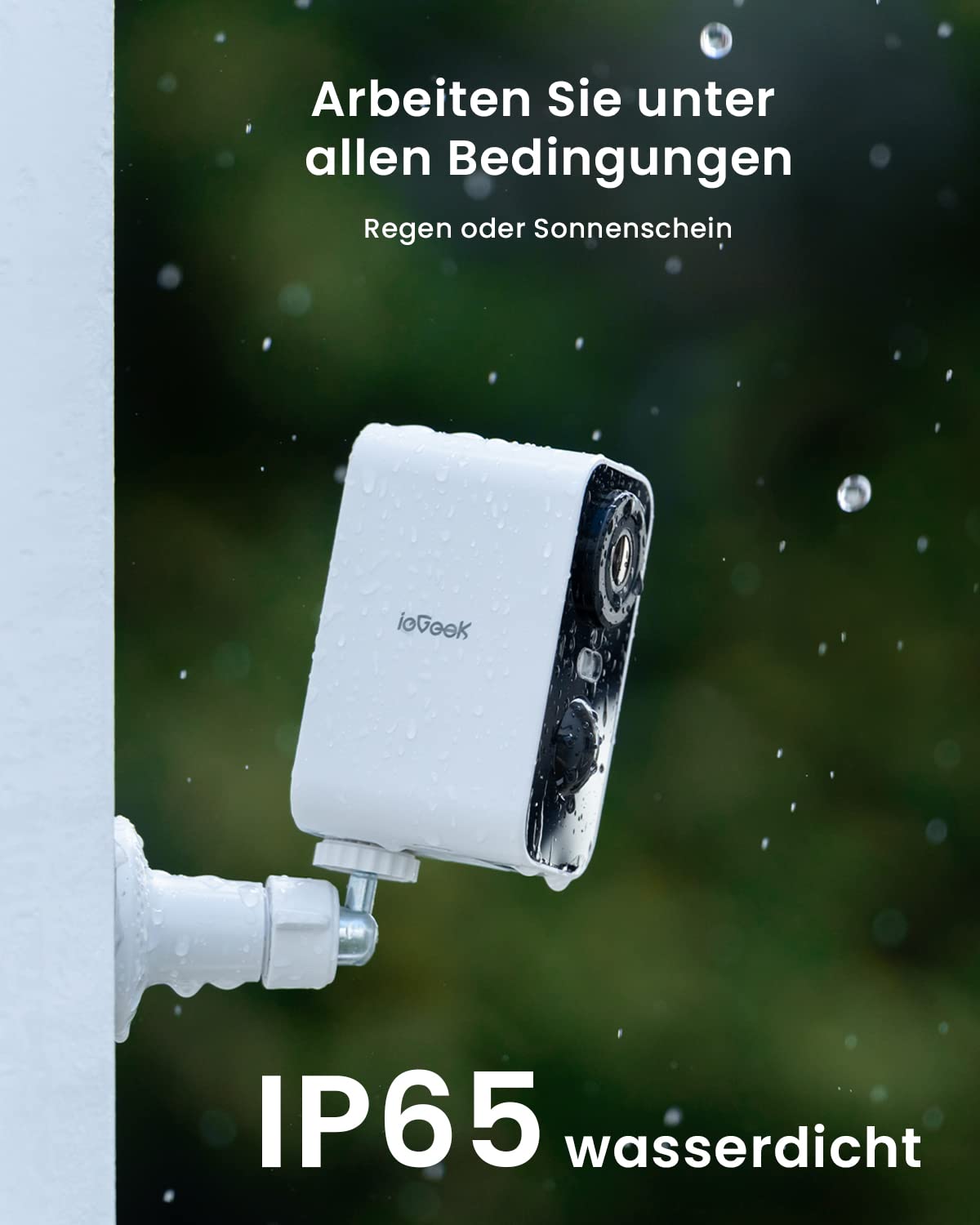 ieGeek 2K/3MP Überwachungskamera Aussen Akku，WLAN Kabellose Überwachungskamera außen/innen mit farbige Nachtsicht，PIR-Bewegungserkennung，Cloud/Memory Card，IP66，2-Wege Audio，2,4 GHz 8