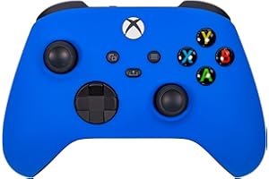 CRAZY CONTROLLERZ Xbox One Series X S Custom Soft Touch Controller - Soft Touch Feel, Added Grip, Cool Blue Color - Compatible with Xbox One, Series X, Series S