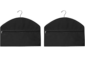 YELAIYEHAO 2 pcs Hanger Diversion Safe Hidden Pocket Safe, Fits Under Hanging Clothes with Pocket to Hide Valuables (middle, black)