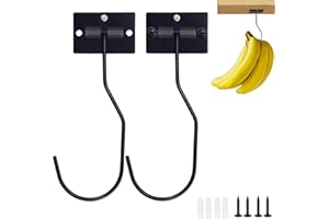 2 Packs Under Cabinet Banana Hook - Magnetic Banana Hook Foldable, Banana Hanger Adhesive