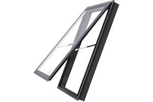 XILYZMO Custom Made Skylights, Flush Mount Installation Vent Roof Window, Multi-Angle Viewing Aluminium Window, Sloped Flat R