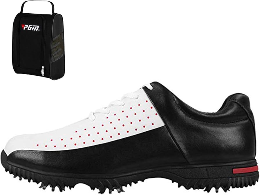 WTUGAIOHG Mens Waterproof Golf Shoes With Spikes, Comfort Casual Golf
