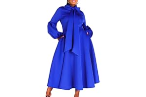 Womens Vintage High Neck Evening Party Dress Winter Puff Long Sleeves Wedding Cocktail Dress A Line Hepburn Flared Gown