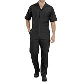 Breathable Cotton Blend Coveralls for Men Regular Fit Mechanic Jumpsuit | Comfortable Lightweight Utility Work Wear