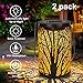 Solar Lantern Outdoor Lights for Decorative Atmosphere Hanging Garden Lantern Cylindrical Table Lamp Night Light Warm Lighting for Courtyard, Party, Walkway,Terrace, Garden, Lawn (2 Pack)