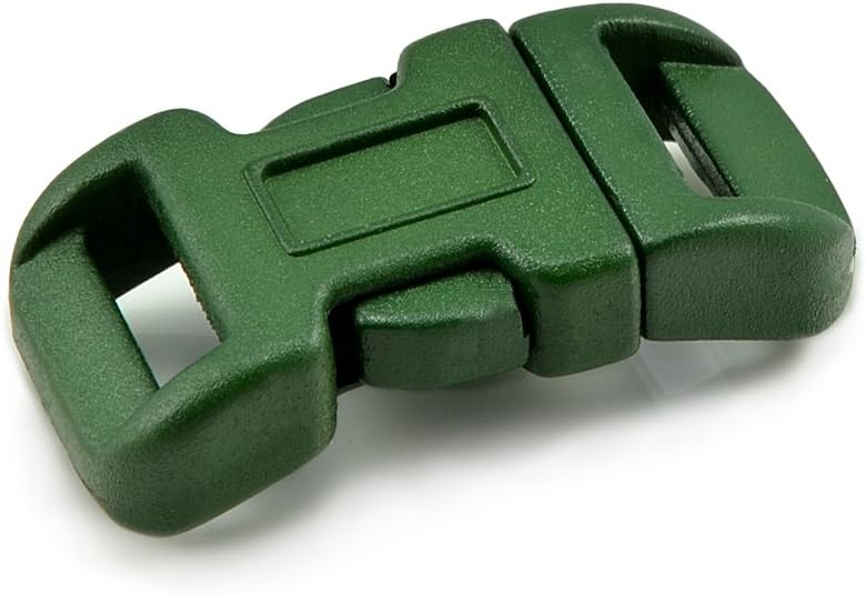 'Set of 20 3/8 Buckle Clip Cap Plastic Buckle Clips for Paracord Bracelets Cords, 34 mm x 17 mm, Colour: Dark Green, Size Small – Brand Ganzoo