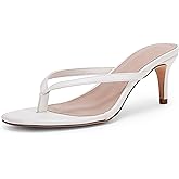 Coutgo Women's Flip Flops Kitten Heel Slip On Thong Slide Sandals