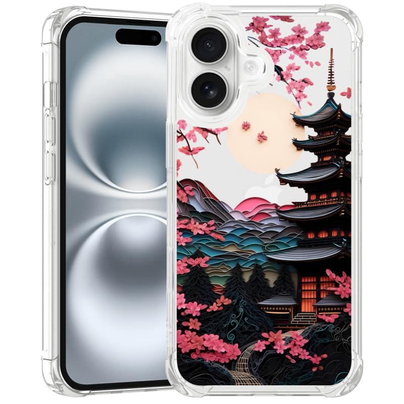 Photo 1 of TARDAY Japanese Phone Case Compatible with iPhone 16 Pro Max Anime Cherry Blossom Clear Phone Case Fit for iPhone 16 Pro Max?Clear?