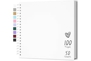 Hiwhy Scrapbook 10x10 Inch DIY Scrapbook Album Hardcover Kraft Paper Scrap Book Photo Albums 50 Sheets Memory Book for Family, Wedding