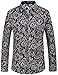 SSLR Men's Paisley Printed Regular Fit Casual Long Sleeve Shirt