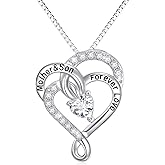 FLYOW Mothers Day Gifts for Women, Sterling Silver Mom Nana Grandma Heart Necklace, Birthday Mothers Day Jewelry Gifts for Mom Grandma Wife from Daughter Son