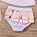 3pcs Baby Girls Rabbit Printed Cross Shirt+Ruffled Leaf Short Pants+Headband Outfit Set (6-12M, Pink)