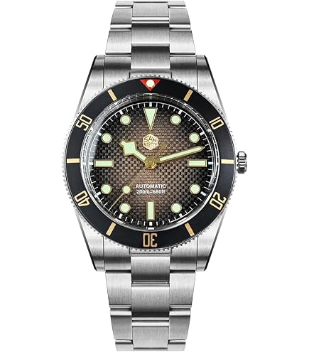 Amazon.com: San Martin Men Watch SN0017G-E, 40 mm 20 Bar Diver