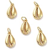 KitBeads 20pcs 18K Real Gold Plated Sea Shell Charms Mini Sea Theme Ocean Life Charms for Jewelry Making Bulk