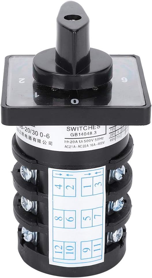 Rotary Switch Changeover 7 Position Rotate Cam Combination 20A 500V 4W HZ5B-20/3.0-6 Electrical Power Supply Switch - Image 3