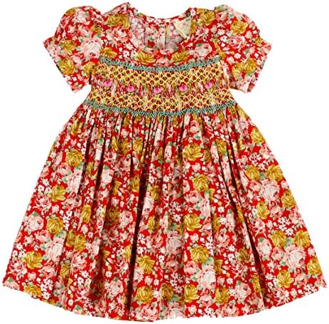 SILLY SISSY Esperanza Vintage Rose Hand Smocked Dress Infant &amp; Toddler (9M-4T) (Esperanza Vintage Rose, 2T)