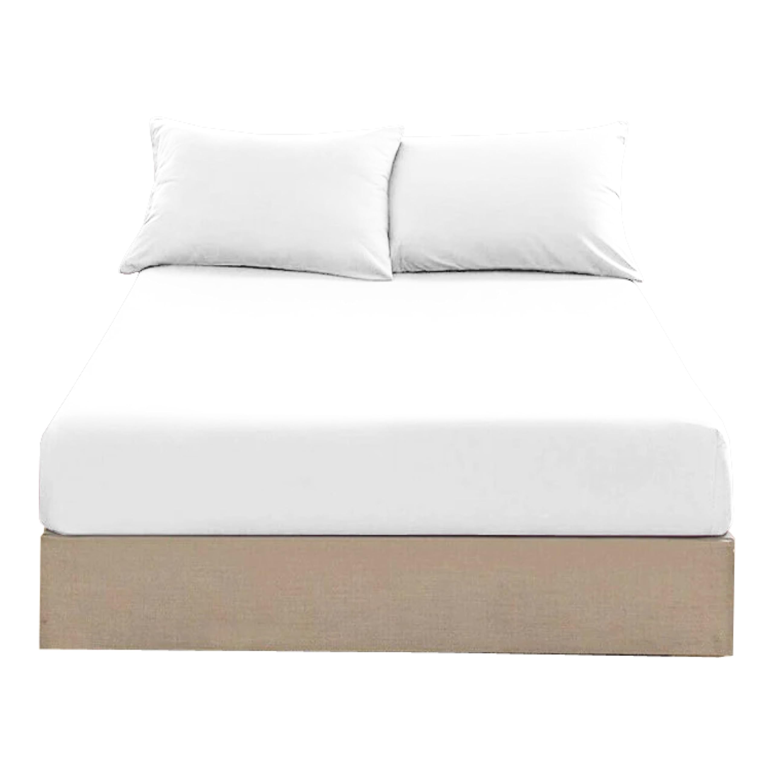 16" Extra Deep 100% Egyptian Cotton Fitted Sheet All UK Sizes Or Pillow Pair Cases 200 Thread Count (White, Small Double 4Ft)