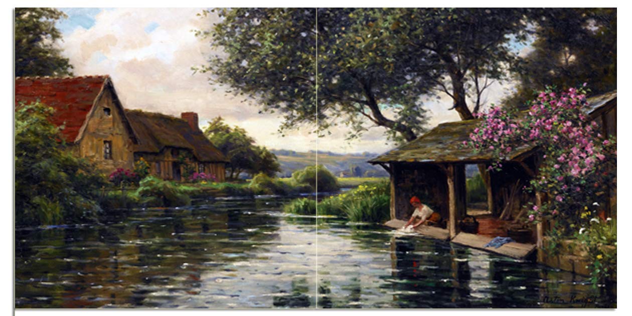 Carrelage mural rivière fille village L. chevalier cuisine dosseret mural marbre céramique - Photo 2 sur 19