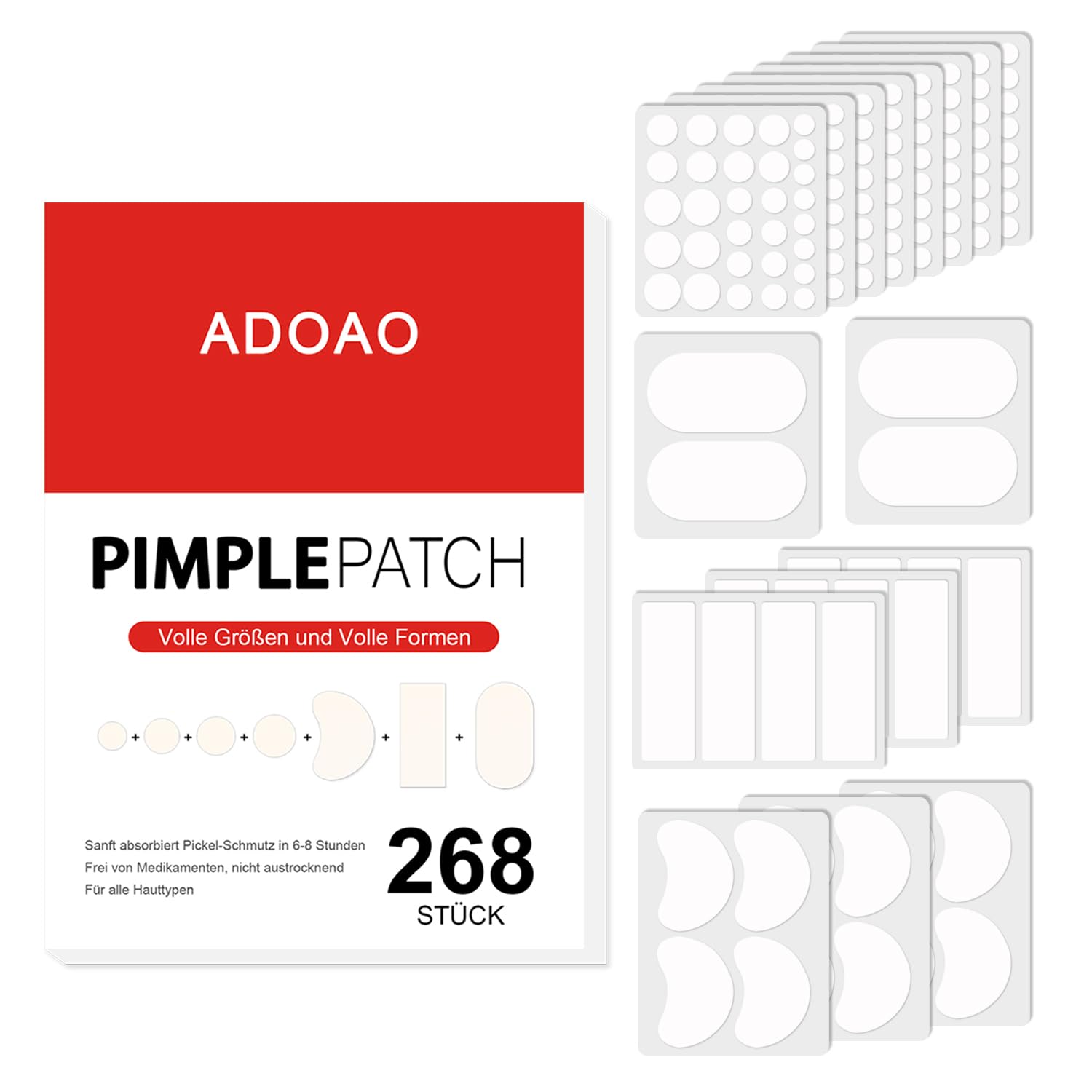 Large Pimple Patches, Pimple Patches, XL Hydrocolloid Pimple Patches, Anti Acne Patch for Face and Body with Tea Tree Oil, Salicylic Acid, Quick Healing for Large Zit Breakouts on Chin, Cheeks, Back