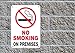 No Smoking Sign, Large Rust Free 7x10 Aluminum, for Indoor or Outdoor Use - by ARMO