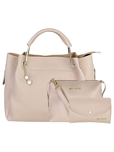 Bagsy Malone Womens Messenger Bag with Yes (Beige) (Set of 3)