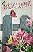 51groups Butterflies & Fence Welcome Garden Flag 12