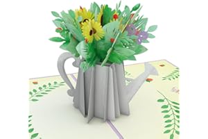 Lovepop Mother's Day Pop-Up Card for Her - 3D Greeting Cards for Mom, Wife, Women - Sunflower Watering Can - 5" x 7" Card - Blank Notecard & Envelope Included