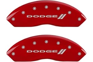 MGP Caliper Covers 12200SDD3RD Dodge ll Engraved Caliper Cover with Red Powder Coat Finish and Silver Characters, (Set of 4)