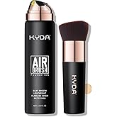KYDA AirBrush Foundation Spray, Silky Foundation Mist Makeup, Flawless Coverage for Smooth Creamy Nude Finish, Breathable Blendable Lasting Formula, Moisturizing Makeup Primer-#220 Natural Beige