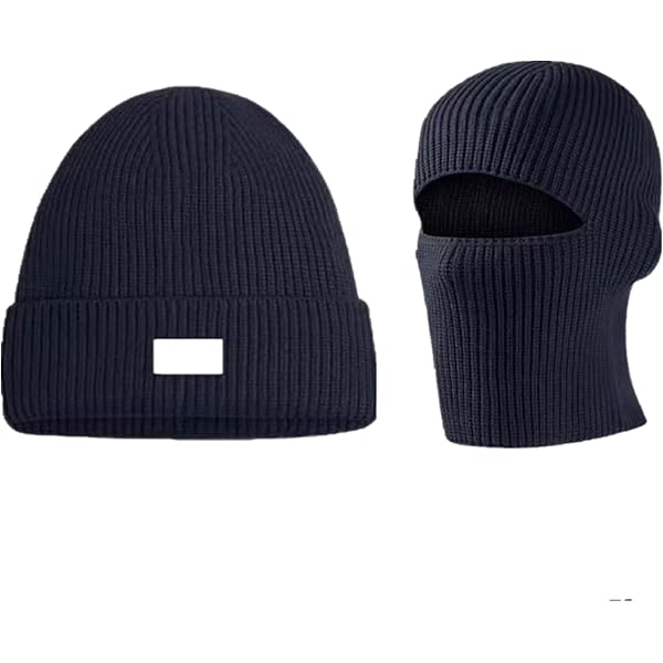 Balaclava Face Mask Beanie Hats, 2 in 1 Knitted Beanie for