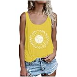 Women's V Neck Tank Tops - Loose Fit Sleeveless Blouses, Floral Print, Button Down, Summer Tops
