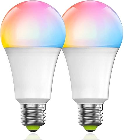 yomym bombilla led inteligente wifi regulable 7w 800 lm lampara e27 multicolor bombilla compatible con alexa echo google home e ifttt equivalente