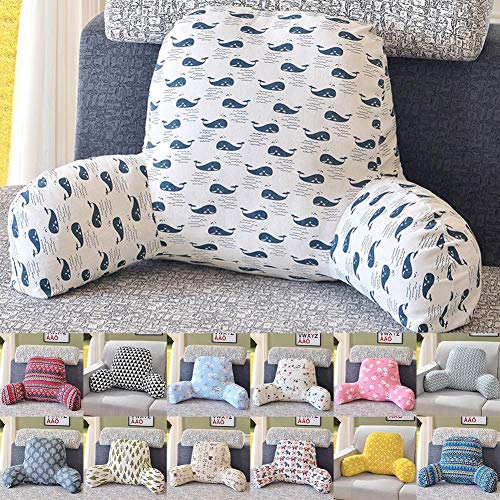 Per Newly Cushion Foam Pillow Back Waist Support Cushion Sofa Bed Office Chair Cushion T-Shape Pillow Cotton and Linen Corner Waist Cushion Pillow with Removable Cover - Thumbnail 4