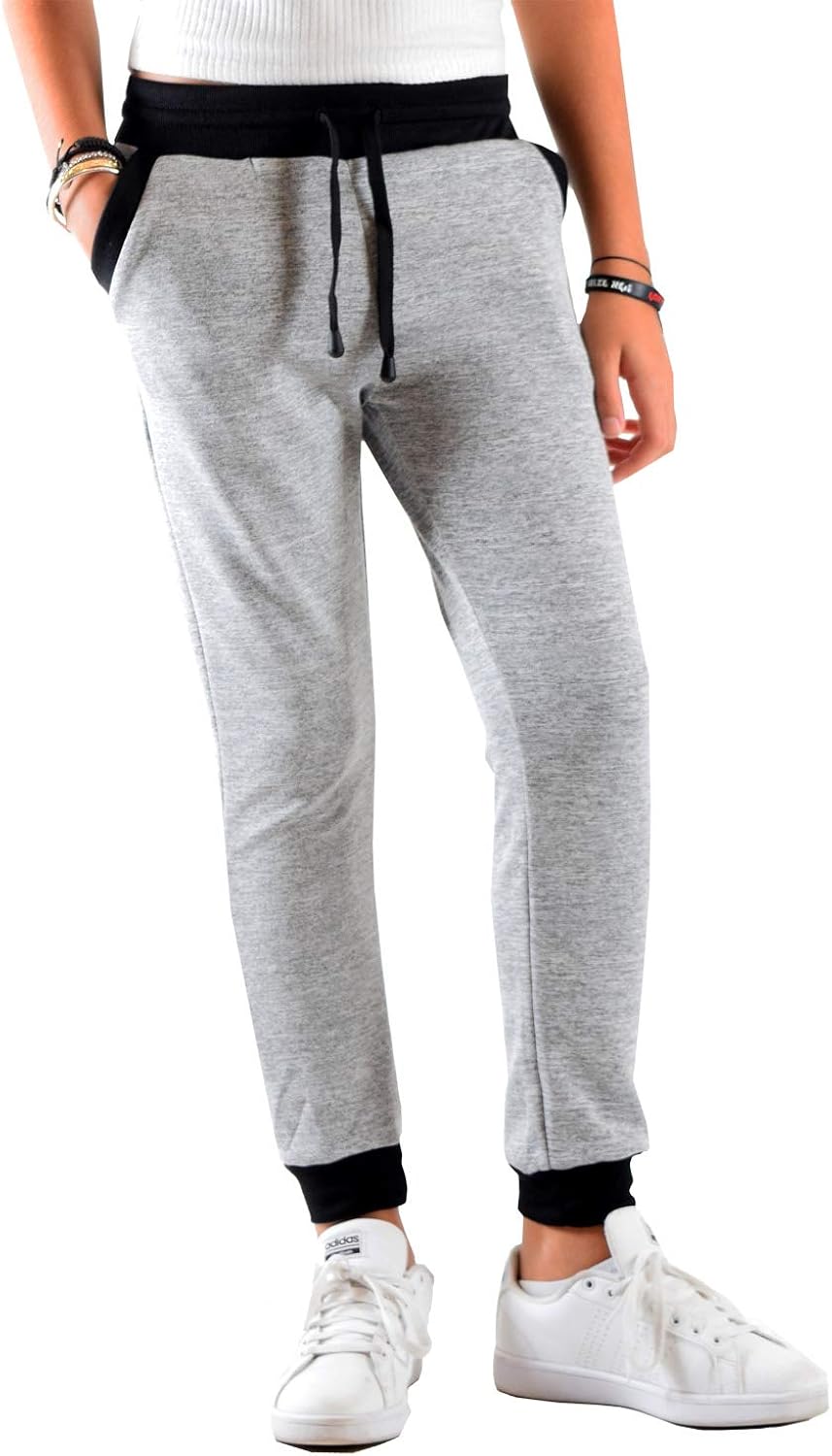 Dinamit Jeans Girl's Boy's Jogger Bonded Fabric for Extra Soft & Stretch (Run Small!! See Size Chart Below)