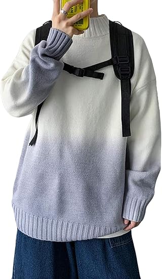 Amazon Aozuoニットセーター メンズ 黒 綿 柔らかい ニット トップス オシャレ シンプル 快適 リブニット 厚手 暖かい 上着 オシャレ セーター アウター バイカラー 秋冬 原宿風 セーター 通販