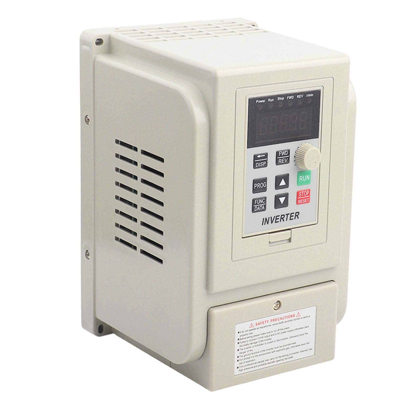 VFD 2.2KW 220V Variable Frequency Drive, AT1-2200X PWM V/F AC Single to 3 Phase Adjustable Variable Speed Controller Drive Inverter,with Digital Display Screen Module