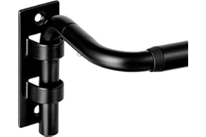 upsimples Blackout Curtain rods for windows 48 to 84 inch, Wrap Around Room Darkening Curtain Rod for Bedroom, Living Room, A