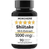 MONOHERB Shiitake Mushroom Extract 1000 mg - 90 Vegetarian Capsules