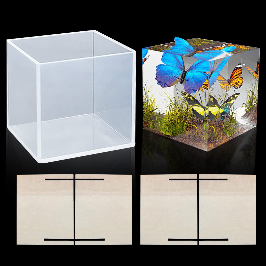 Rolin Roly Cube Resin Mould Square Silicone Moulds Geometry Crystal Epoxy Mold Gem Stone Jewelry Molds Dried Flower Filling DIY Craft for Home Decoration