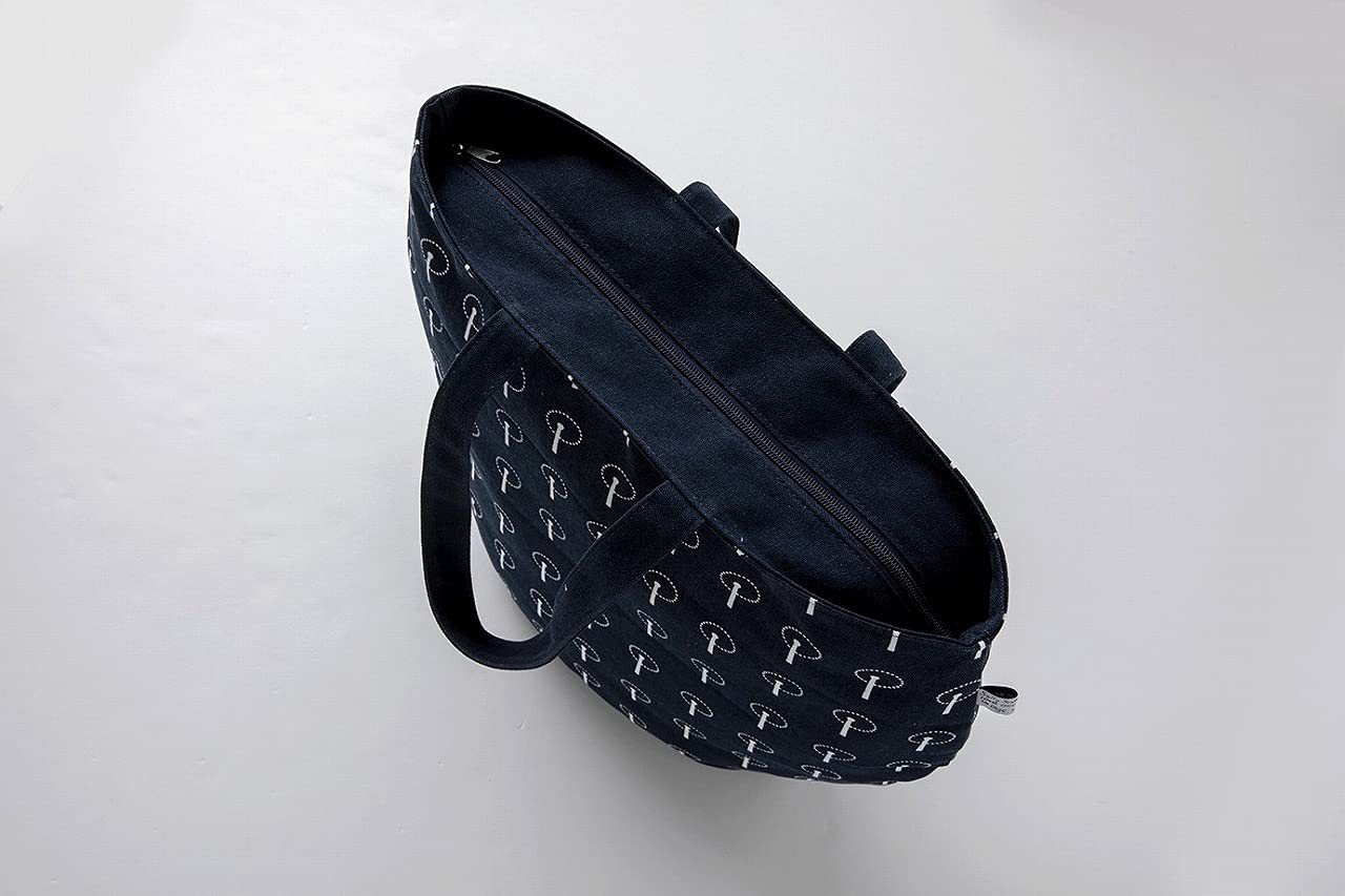サリー・スコット Special Bag Book Navy：7/5発売【ムック本付録】総柄トートバッグ(ネイビー) 上部にファスナー付き