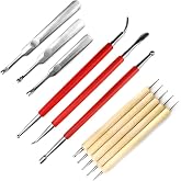 Leather Craft Carving Modelling Tool Grooving Tool, Embossing Spoon Stylus Tool for Leather Press Rub/Edge Skiving (Pack of 11)