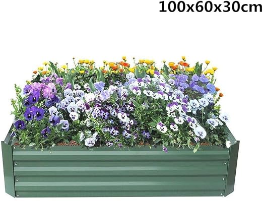 JHO Tec® - Cama de Metal para Verduras, jardín Verde, Acero Blanco ...