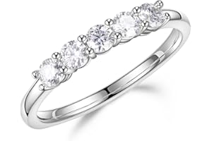 SMILEST Moissanite Rings for Women, Milgrain Marquise Eternity Ring D Color VVS1 Clarity Moissanite Rings 925 Sterling Silver Art Deco Ring Stackable Rings Promise Rings for Women Engagement Rings