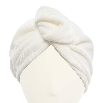 Amazon Com Diva Darling Easy To Use Super Absorbent Microfiber Hair Turban White Hair Drying Towels Beauty