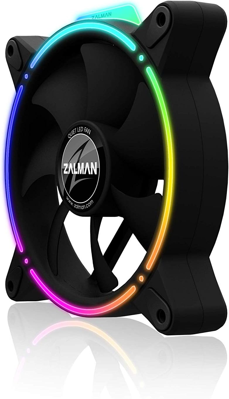 ZALMAN Addressable RGB LED Slient Case Cooling Fan 120mm for Computer Ultra Quiet Builtin Anti