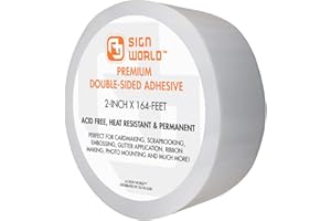 Best 2" Ultra-Thin Permanent Double-Sided Tape for Arts, Crafts, Photography, Scrapbooking, Tear-by-Hand, Paper Backing (2-In